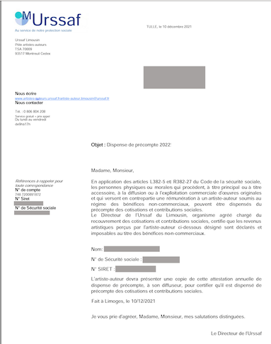 Dispense de précompte