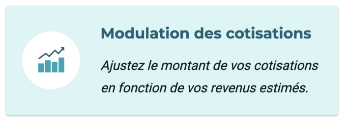 Bouton « modulations des cotisations »