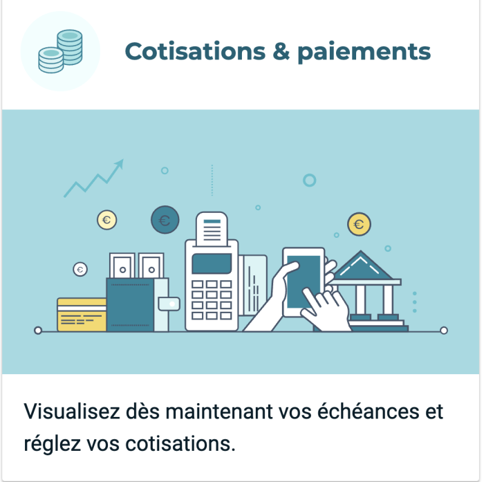 Bouton « cotisations & paiements de l'interface du site de l'URSSAF